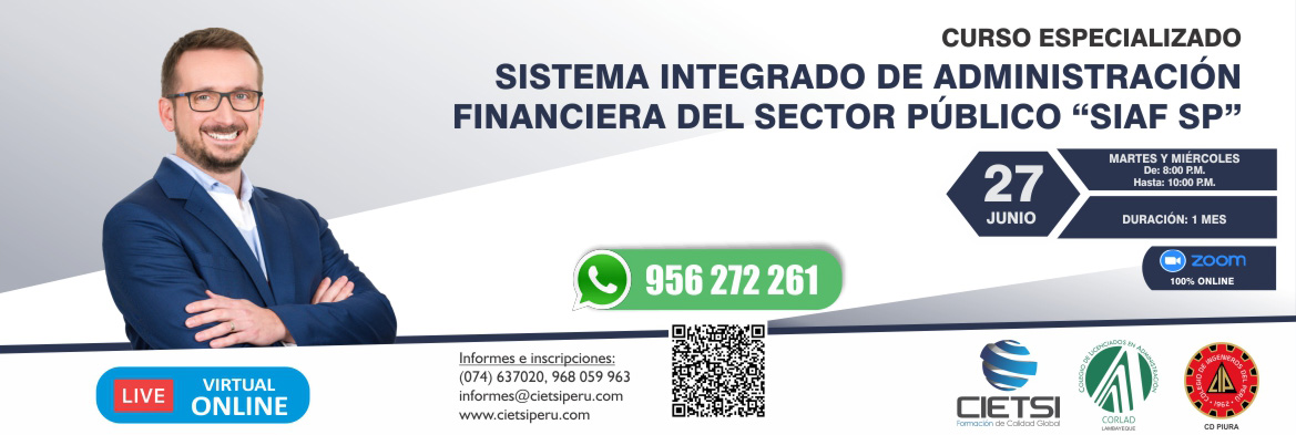 curso especializado sistema integrado de administraciOn financiera del sector pUblico     siaf sp 2da ediciOn 2023